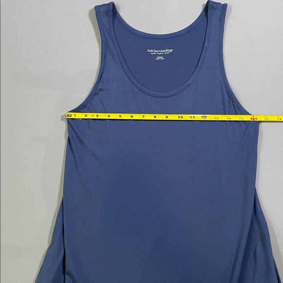 Soft Surroundings Santiago Sleeveless Dusty Blue Maxi Dress Pockets | Medium - Picture 4 of 7